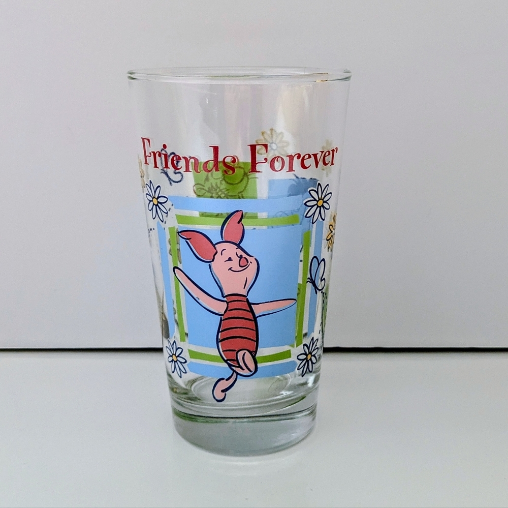 Vintage Disney Piglet Friends Forever Glass Eeyore Winnie-the-Pooh Tigger